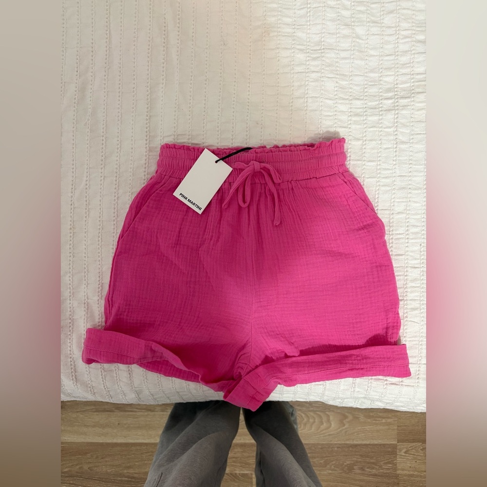 100% Cotton Brand New Tags Pink Martini High Waist Pink Shorts